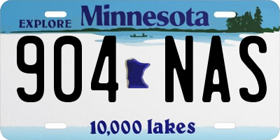 MN license plate 904NAS