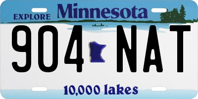 MN license plate 904NAT