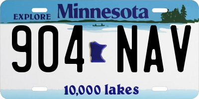 MN license plate 904NAV