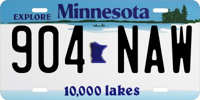 MN license plate 904NAW