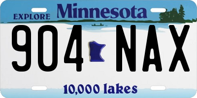 MN license plate 904NAX