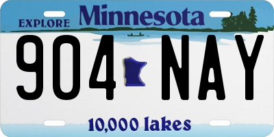 MN license plate 904NAY