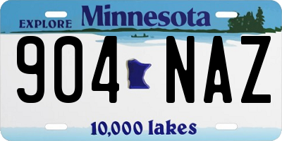 MN license plate 904NAZ