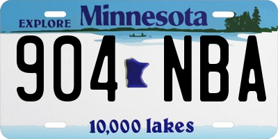 MN license plate 904NBA