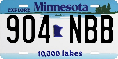 MN license plate 904NBB
