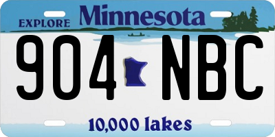 MN license plate 904NBC