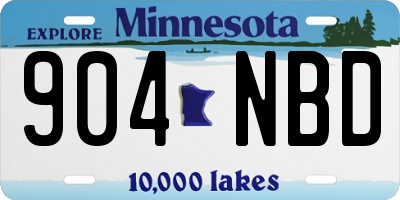 MN license plate 904NBD