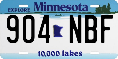 MN license plate 904NBF