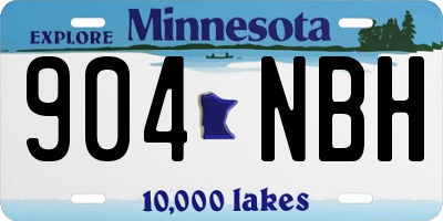 MN license plate 904NBH