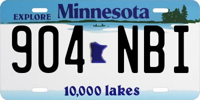 MN license plate 904NBI