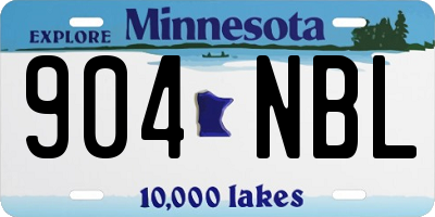 MN license plate 904NBL