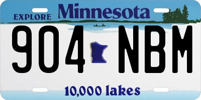 MN license plate 904NBM