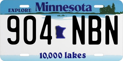 MN license plate 904NBN