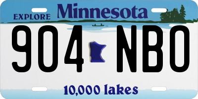 MN license plate 904NBO