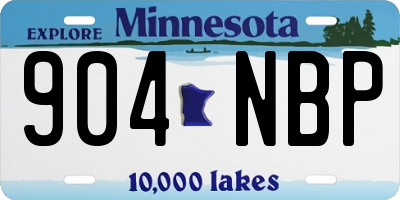 MN license plate 904NBP
