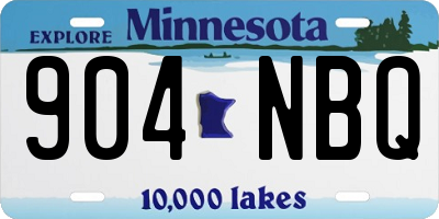 MN license plate 904NBQ