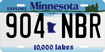MN license plate 904NBR
