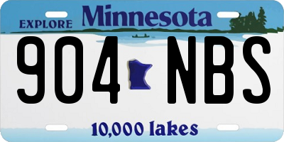 MN license plate 904NBS