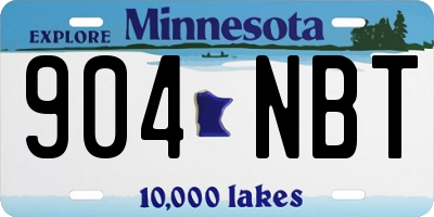 MN license plate 904NBT