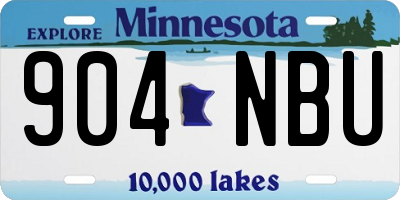 MN license plate 904NBU