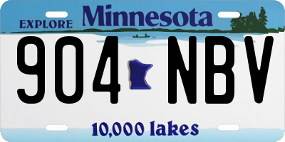 MN license plate 904NBV