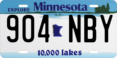 MN license plate 904NBY