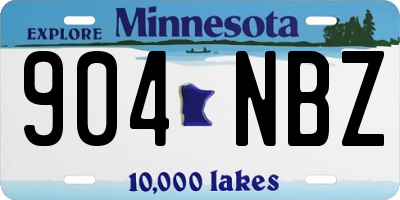 MN license plate 904NBZ