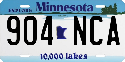 MN license plate 904NCA