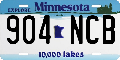 MN license plate 904NCB