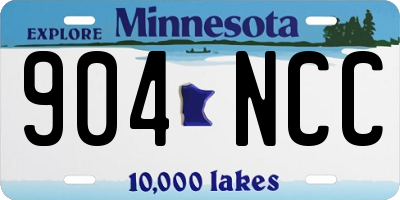 MN license plate 904NCC