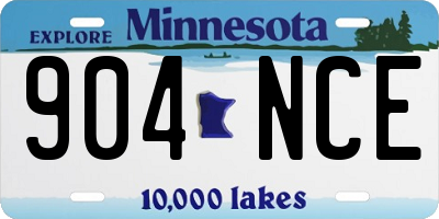 MN license plate 904NCE