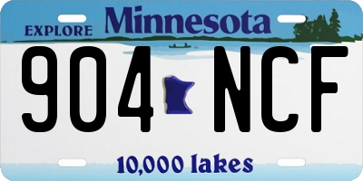 MN license plate 904NCF