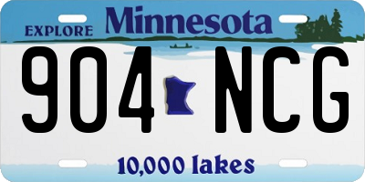 MN license plate 904NCG