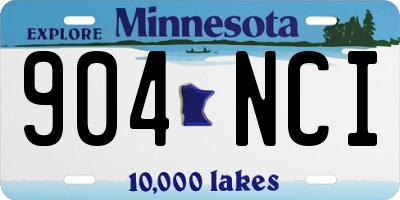 MN license plate 904NCI
