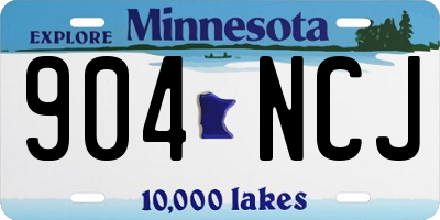 MN license plate 904NCJ