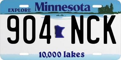 MN license plate 904NCK