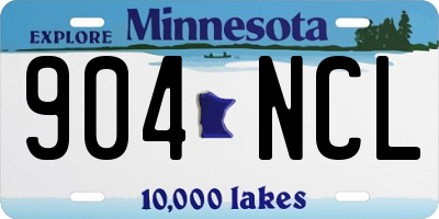 MN license plate 904NCL