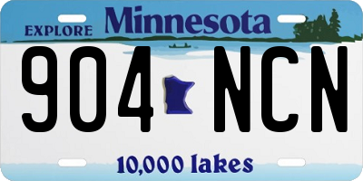 MN license plate 904NCN