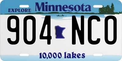 MN license plate 904NCO