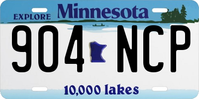 MN license plate 904NCP