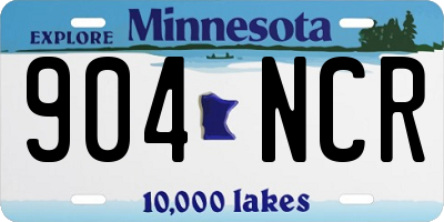 MN license plate 904NCR