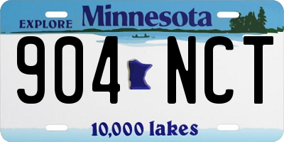 MN license plate 904NCT