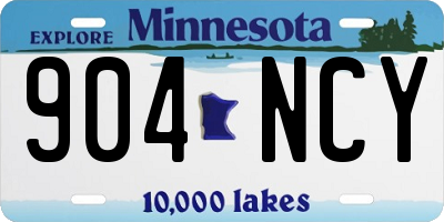 MN license plate 904NCY