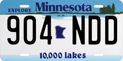 MN license plate 904NDD