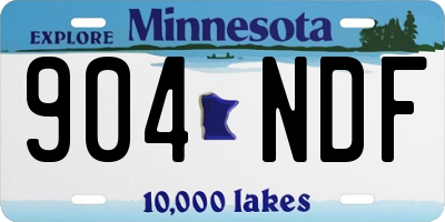 MN license plate 904NDF