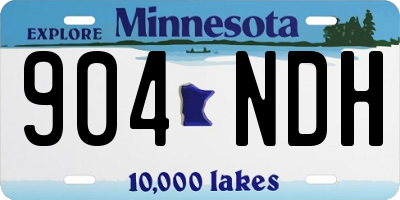 MN license plate 904NDH