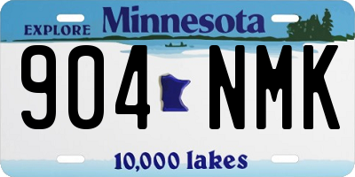 MN license plate 904NMK