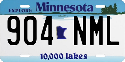 MN license plate 904NML