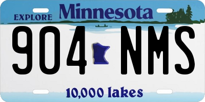 MN license plate 904NMS
