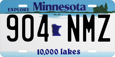 MN license plate 904NMZ